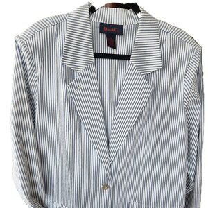 Womens Blazer Seersucker Denim&CO Size 1X